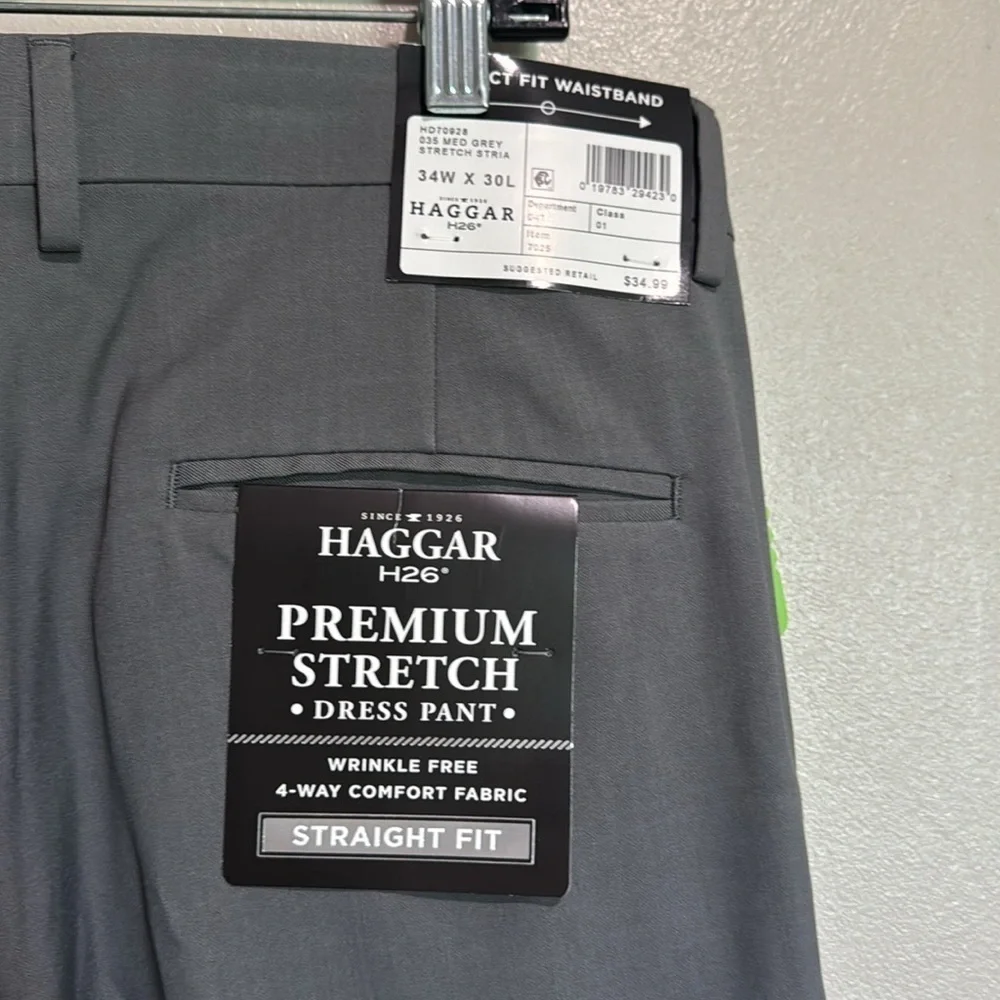 Men’s Haggar Straight Fit Gray Trousers